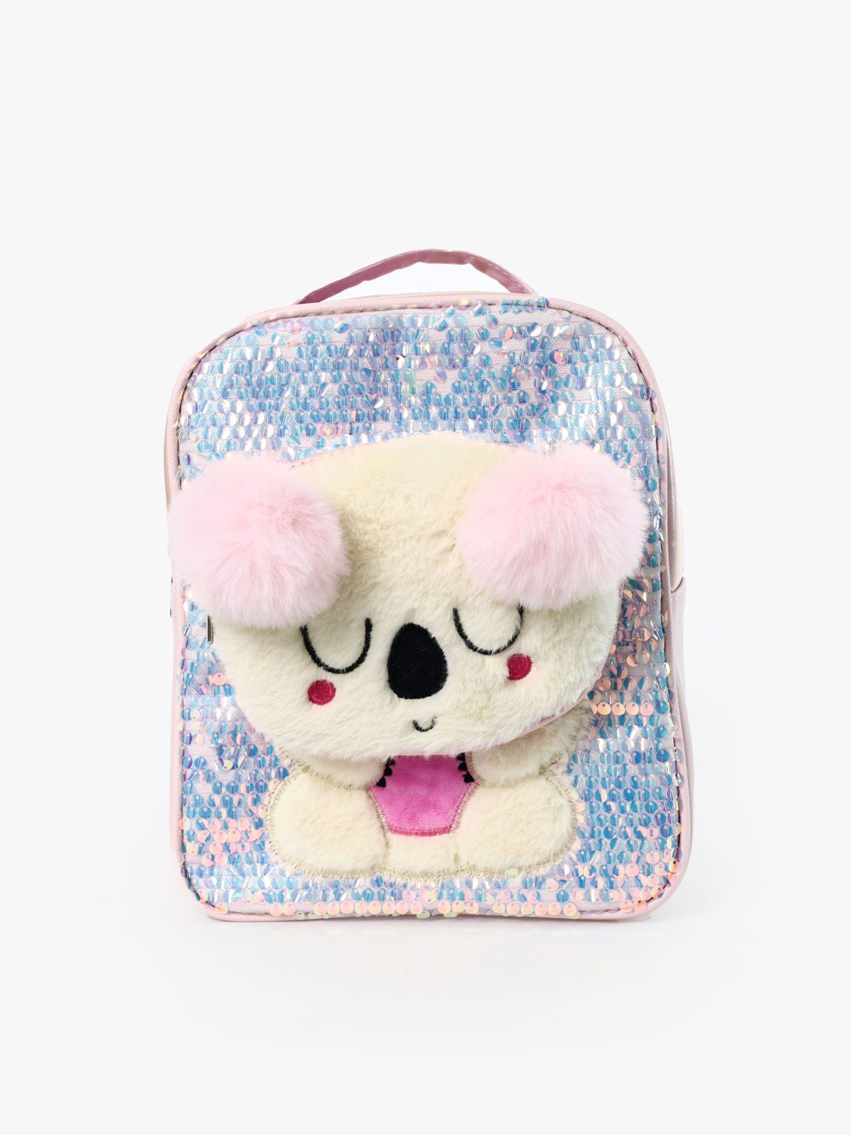 Morral Koala Lentejuela Rosa Frente